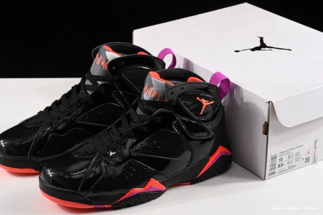 Rep LUCY 313358-006 Jordan Air 7 Black Patent Retro 0823